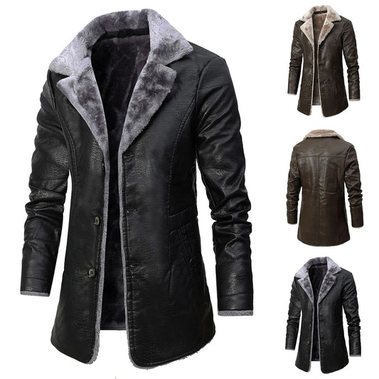 Men's Elegant Winter Velvet Hooded Jacket