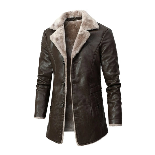 Men's Elegant Winter Velvet Hooded Jacket