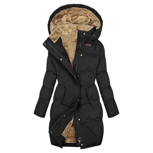 Elegant Plus Size Women Winter Hooded Coat