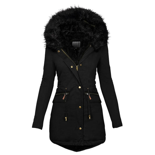 Thick Warm Fur Hooded Winter Jacket